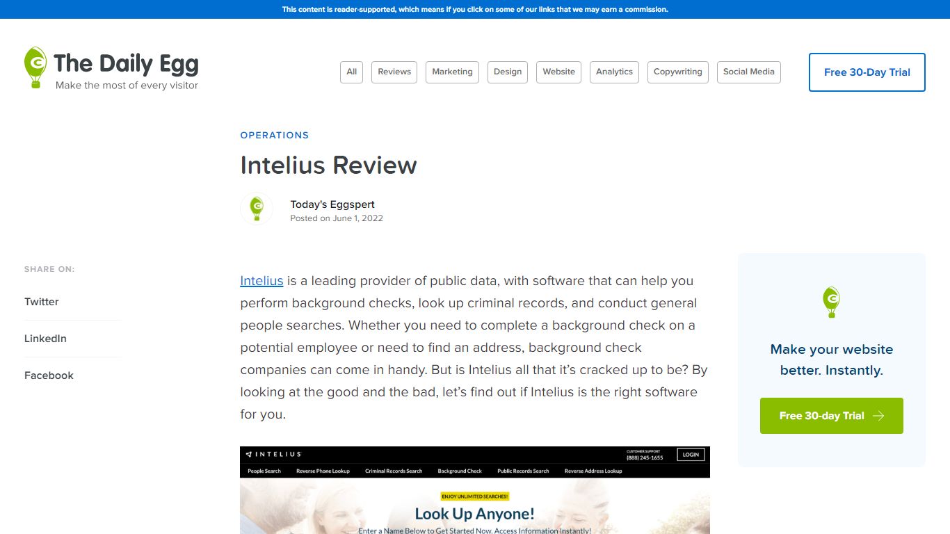Intelius Review - The Good and The Bad for 2022 - The Daily Egg